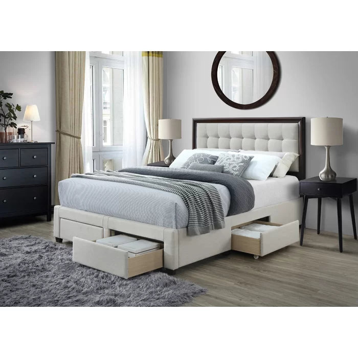 Abril Queen Tufted Low Profile Storage Standard Bed