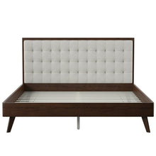 Load image into Gallery viewer, Queen Beige Abril Tufted Solid Wood and Upholstered Low Profile Platform Bed 827AH (2 boxes)
