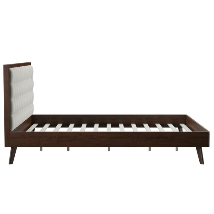 Abril Tufted Solid Wood and Upholstered Low Profile Platform Bed