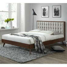 Load image into Gallery viewer, Abril Tufted Solid Wood and Upholstered Low Profile Platform Bed
