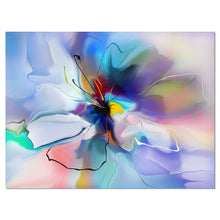 Load image into Gallery viewer, 36&quot; H x 46&quot; W x 1.5&quot; D &#39;Abstract  Creative Blue Flower&#39; Graphic Art on Wrapped Canvas 1431AH
