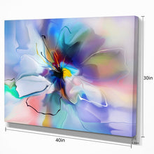 Load image into Gallery viewer, 36&quot; H x 46&quot; W x 1.5&quot; D &#39;Abstract  Creative Blue Flower&#39; Graphic Art on Wrapped Canvas 1431AH
