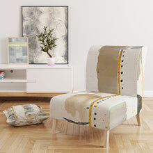Load image into Gallery viewer, Abstract Gold Birch Trees I - Modern Upholstered Slipper Chair
