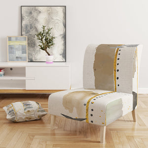 Abstract Gold Birch Trees I - Modern Upholstered Slipper Chair