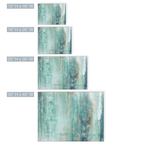 16" H x 20" W x 1.5" D Turquoise/Blue/Brown/Gray/White Abstract Spa by Tristan Scott - Graphic Art Print (ND134)