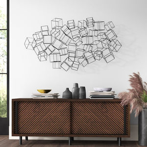 Abstract and Geometric 3D Square Cubes Wall Décor