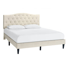 Load image into Gallery viewer, Queen Beige Adal Tufted Upholstered Low Profile Platform Bed MRM738
