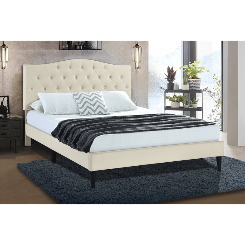 Adal Tufted Upholstered Low Profile Platform Bed 1811AH