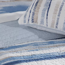 Load image into Gallery viewer, Adams Blue Microfiber Reversible 6 Piece Coverlet / Bedspread Set full/queen
