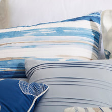 Load image into Gallery viewer, King/Cal. King Coverlet + 5 Additional Pieces Aqua Adams Quilted Reversible 6 Piece Coverlet Set
