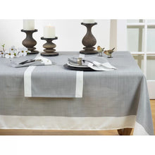 Load image into Gallery viewer, Adamson Banded Border Tablecloth, 140&quot; L x 67&quot; W

