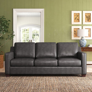 Adda 83.5'' Square Arm Full Grain Leather Sofa & Chair
