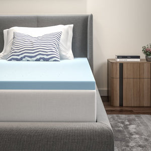 Addilynn 2" Cool Gel Infused Hypoallergenic Cooling Memory Foam Mattress Topper, Twin