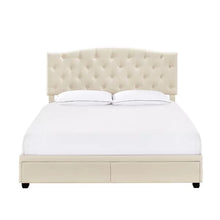 Load image into Gallery viewer, Linen Additri Tufted Upholstered Low Profile Storage Platform Bed queen
