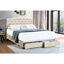 Load image into Gallery viewer, Linen Additri Tufted Upholstered Low Profile Storage Platform Bed queen
