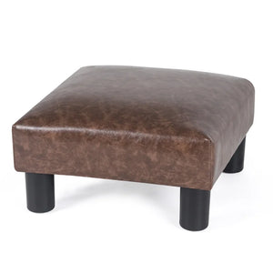 Adeco Distressed Brown Ottoman Footstool small