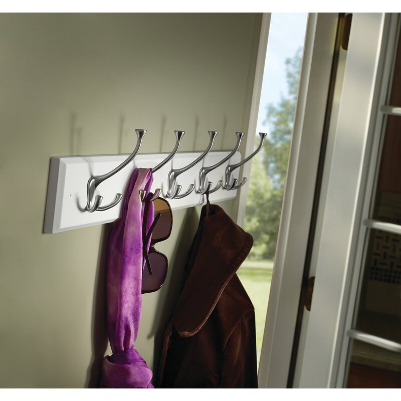 Adelaine 27'' Wide 5 - Hook Wall Mounted Coat Rack in White