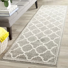 Load image into Gallery viewer, Adeleine Geometric Area Rug in Dark Grey / Beige, runner 2&#39;3&quot; x 7, set of 2
