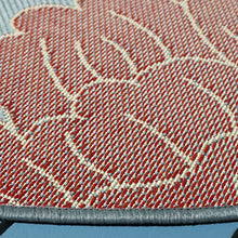 Load image into Gallery viewer, Adelmino Floral Indoor / Outdoor Area Rug in Anthracite/Red 5&#39;3&quot; round
