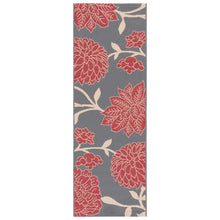 Load image into Gallery viewer, Adelmino Power Loom Polypropylene Blend Anthracite/Red Indoor/Outdoor Rug, Runner 2&#39;3&quot; x 6&#39;7&quot;
