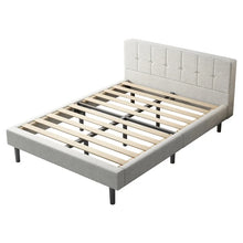 Load image into Gallery viewer, Queen Light Gray Adin Tufted Upholstered Platform Bed
