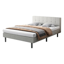 Load image into Gallery viewer, Queen Light Gray Adin Tufted Upholstered Platform Bed
