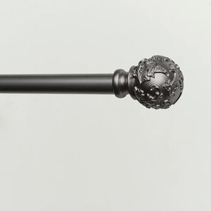 36" - 72" Gunmetal Adjustable 1" Single Curtain Rod