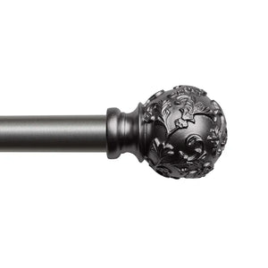 36" - 72" Gunmetal Adjustable 1" Single Curtain Rod