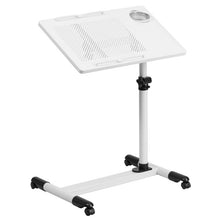 Load image into Gallery viewer, White Adjustable Height Steel Mobile Computer Desk
