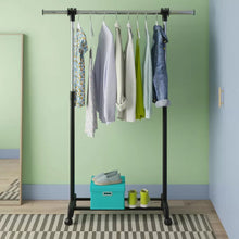 Load image into Gallery viewer, Adjustable Rolling Clothes Rack
