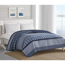 Load image into Gallery viewer, King Adleson Navy/Gray Standard Cotton 136 TC Reversible Modern &amp; Contemporary Quilt
