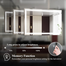 Load image into Gallery viewer, Adorna Frameless LED Lighted Bathroom / Vanity Mirror with Brightness Adjustable, Memory Function, Anti-fog
