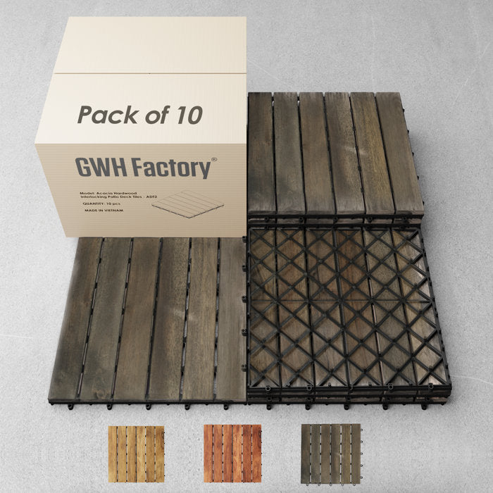 Adt Plastic Interlocking Deck Tile (Set of 10)