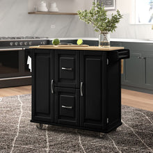 Load image into Gallery viewer, Aftonshire 44.5&#39;&#39; Wide Rolling Kitchen Island with Solid Wood Top
