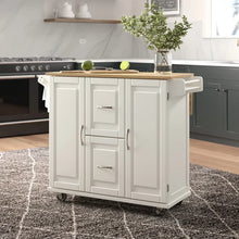 Load image into Gallery viewer, Aftonshire 44.5&#39;&#39; Wide Rolling Kitchen Island with Solid Wood Top
