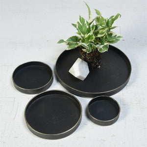1" H x 11.5" W x 11.5" L Black Agamvir Otoman Table Tray GL1716