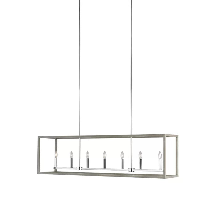 Agawam 7 - Light Kitchen Island Linear Pendant