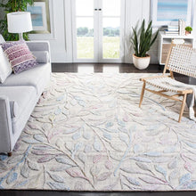 Load image into Gallery viewer, Ahmed Floral Handmade Tufted Area Rug in Purple/Blue, Rectangle 4&#39; x 6&#39;
