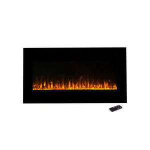Black Aida Wall Mounted Electric Fireplace (18" H x 42" W x 5.5" D) #9785