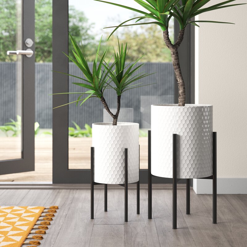 Aiken 2 - Piece Iron Pot Planter Set MRM2158