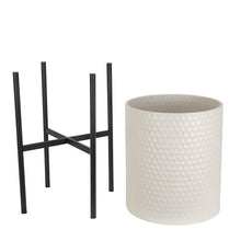 Load image into Gallery viewer, White Aiken 2 Piece Metal Pot Planter Set MRM1622
