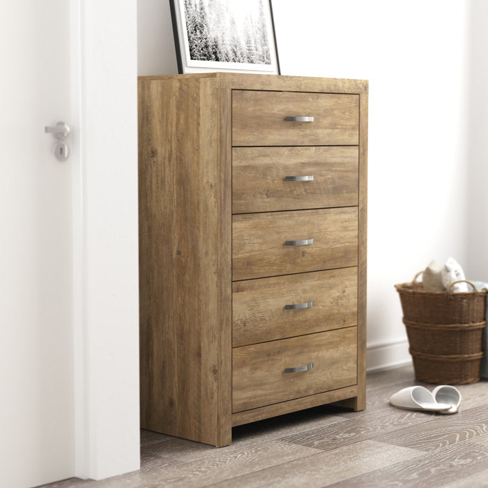 Summer Oak Aimaan 5 Drawer 29.6