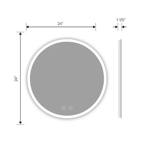 24" x 24" Luna Airalyn Modern & Contemporary Frameless Lighted Bathroom / Vanity Mirror