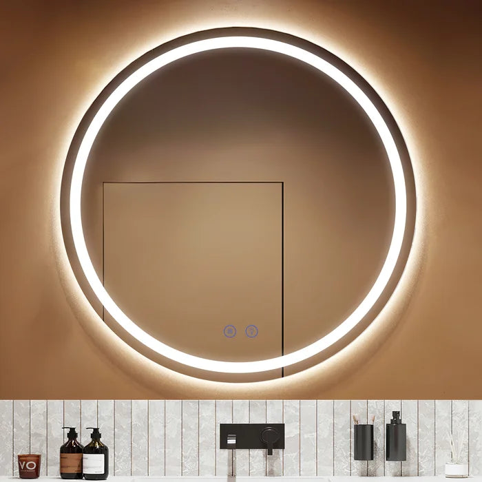 Airalyn Modern & Contemporary Frameless Lighted Bathroom / Vanity Mirror