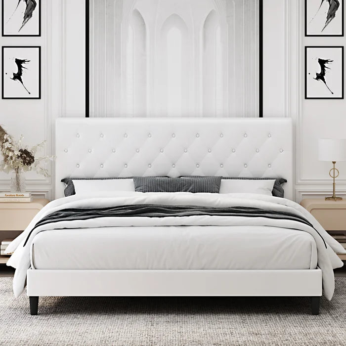 King White Airi Low Profile Platform Bed