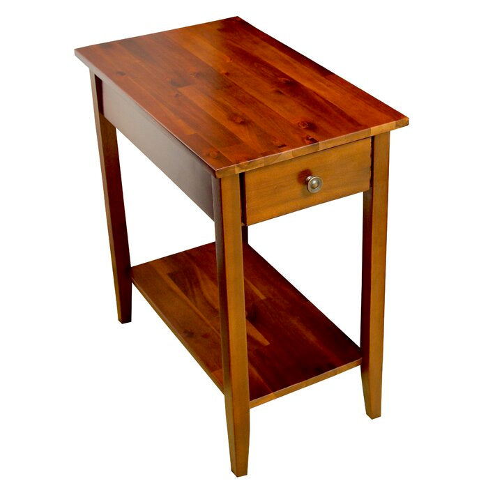 Aiydan Tall Solid Wood End Table with Storage