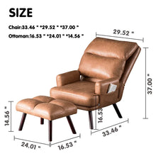 Load image into Gallery viewer, Akeem 29.52&#39;&#39; Wide Lounge Chair and Ottoman
