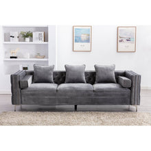 Load image into Gallery viewer, Akiko 104&quot; Wide Velvet Modular Sofa Gray
