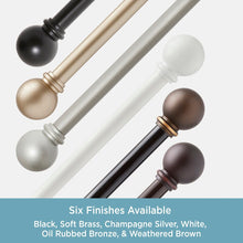 Load image into Gallery viewer, 28&quot; - 48&quot; Black Alanis Adjustable 0.625&quot; Single Curtain Rod (5 BOXES)
