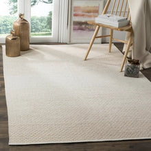 Load image into Gallery viewer, Alannah Geometric Handmade Flatweave Cotton Area Rug in Beige/Ivory Rectangle
